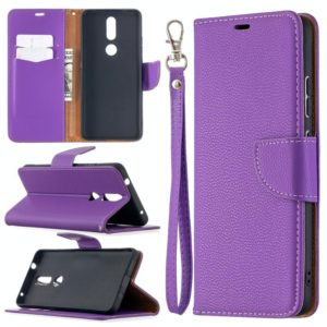 For Nokia 2.4 Litchi Texture Pure Color Horizontal Flip Leather Case with Holder & Card Slots & Wallet & Lanyard(Purple) (OEM)
