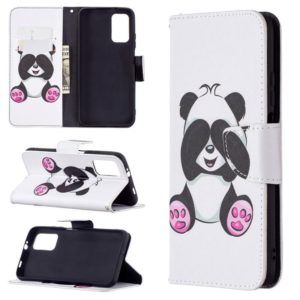 For Xiaomi Poco M3 Colored Drawing Pattern Horizontal Flip Leather Case with Holder & Card Slots & Wallet(Panda) (OEM)