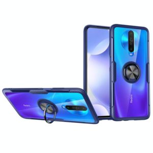 For Xiaomi Redmi K30 Shockproof Transparent TPU + Acrylic Protective Case with Ring Holder(Blue) (OEM)