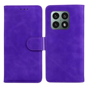 For OnePlus 10 Pro 5G Skin Feel Pure Color Flip Leather Phone Case(Purple) (OEM)