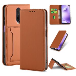 For Xiaomi Redmi K30 / K30 5G / Poco X2 Strong Magnetism Shockproof Horizontal Flip Liquid Feel Leather Case with Holder & Card Slots & Wallet(Brown) (OEM)