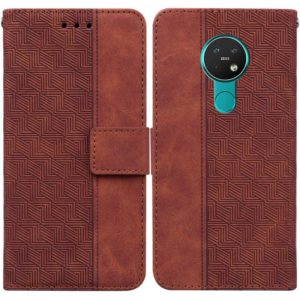 For Nokia 6.2 / 7.2 Geometric Embossed Leather Phone Case(Brown) (OEM)