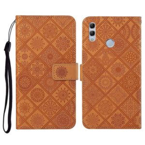 For Huawei P smart 2019 / Honor 10 Lite Ethnic Style Embossed Pattern Horizontal Flip Leather Case with Holder & Card Slots & Wallet & Lanyard(Brown) (OEM)
