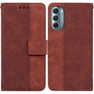 For Motorola Moto G Stylus 5G 2022 Geometric Embossed Leather Phone Case(Brown) (OEM)