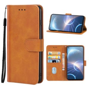 For HTC Desire 22 Pro Leather Phone Case(Brown) (OEM)