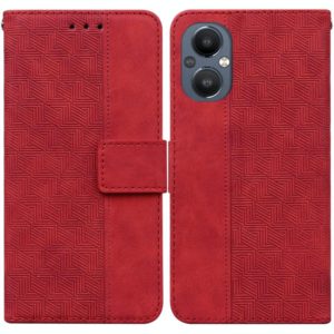 For OnePlus Nord N20 5G Geometric Embossed Leather Phone Case(Red) (OEM)