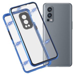 For OnePlus Nord 2 5G Full Cover Magnetic Metal Tempered Glass Phone Case(Blue) (OEM)
