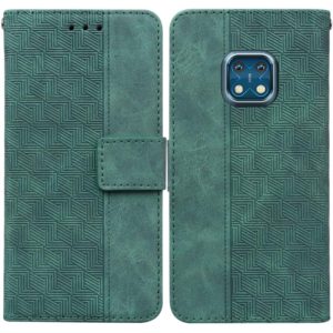 For Nokia XR20 Geometric Embossed Leather Phone Case(Green) (OEM)