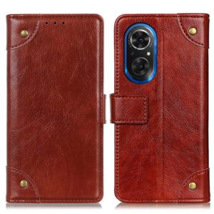 For Honor 50 SE / Huawei Nova 9 SE Copper Buckle Nappa Texture Horizontal Flip Leather Phone Case(Brown) (OEM)