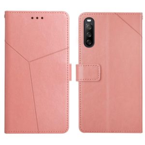 For Sony Xperia 10 III Y Stitching Horizontal Flip Leather Phone Case with Holder & Card Slots & Wallet & Photo Frame(Rose Gold) (OEM)