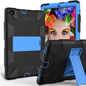 Shockproof Two-Color Silicone Protection Case with Holder for Galaxy Tab A 10.1 (2019) / T510(Black+Blue) (OEM)