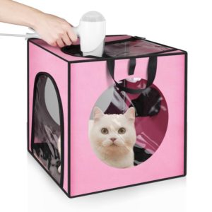 FUNADD Pet Bath Drying Box Portable Folding Dryer Cage, Suitable for Pets up to 5kg(Pink) (OEM)