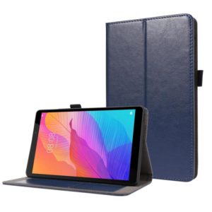 For Huawei MatePad T8 8.0 2-Folding Business Horizontal Flip PU Leather Case with Card Slots & Holder(DeepBlue) (OEM)