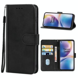 Leather Phone Case For OnePlus Nord 2 5G(Black) (OEM)