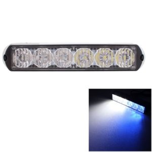 18W 1080LM 6-LED White + Blue Light Wired Car Flashing Warning Signal Lamp, DC 12-24V, Wire Length: 90cm (OEM)