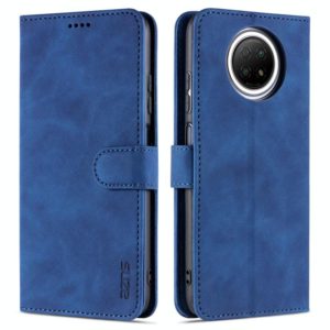 For Xiaomi Redmi Note 9 5G AZNS Skin Feel Calf Texture Horizontal Flip Leather Case with Card Slots & Holder & Wallet(Blue) (AZNS) (OEM)