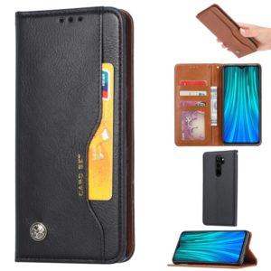 For Xiaomi Redmi Note8 Pro Knead Skin Texture Horizontal Flip Leather Case with Photo Frame & Holder & Card Slots & Wallet(Black) (OEM)