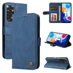 For Infinix Note 11 Skin Feel Life Tree Metal Button Leather Phone Case(Blue) (OEM)