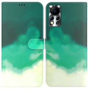 For Infinix Hot 11S NFC X6812B Watercolor Pattern Horizontal Flip Leather Phone Case(Cyan Green) (OEM)