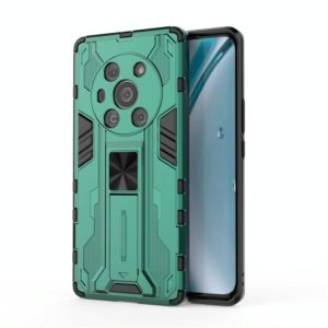 For Honor Magic3 Leather Version Supersonic PC + TPU Shock-proof Protective Case with Holder(Green) (OEM)