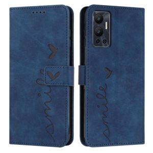 For Infinix Hot 12 Skin Feel Heart Pattern Leather Phone Case(Blue) (OEM)