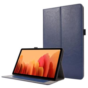 For Samsung Galaxy Tab A7 (2020) Crazy Horse Texture Horizontal Flip Leather Case with 2-folding Holder & Card Slot(Dark Blue) (OEM)