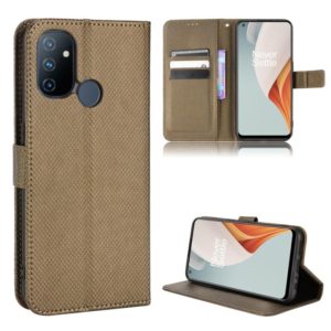 For OnePlus Nord N100 Diamond Texture Leather Phone Case(Brown) (OEM)