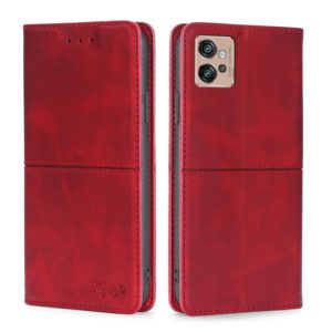 For Motorola Moto G32 4G Cow Texture Magnetic Leather Phone Case(Red) (OEM)