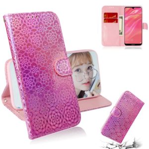 For Huawei Y7 Prime 2019 Solid Color Colorful Magnetic Buckle Horizontal Flip PU Leather Case with Holder & Card Slots & Wallet & Lanyard(Pink) (OEM)