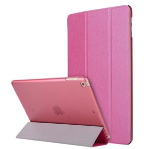 For iPad 10.2 2021 / 2020 / 2019 Silk Texture Horizontal Flip Magnetic PU Leather Case, with Three-folding Holder & Sleep / Wake-up Function(Rose Red) (OEM)