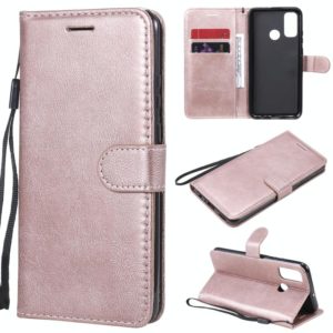 For Huawei P smart 2020 Solid Color Horizontal Flip Protective Leather Case with Holder & Card Slots & Wallet & Lanyard(Rose Gold) (OEM)
