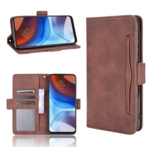 For Motorola Moto E7 Power Skin Feel Calf Pattern Horizontal Flip Leather Case with Holder & Card Slots & Photo Frame(Brown) (OEM)