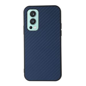 For OnePlus Nord 2 5G Carbon Fiber Skin PU + PC + TPU Shockprof Protective Case(Blue) (OEM)