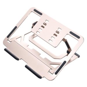LH-T610 Aluminum Alloy Laptop Bracket Folding Lifting Desktop Cooling Bracket(Rose Gold) (OEM)