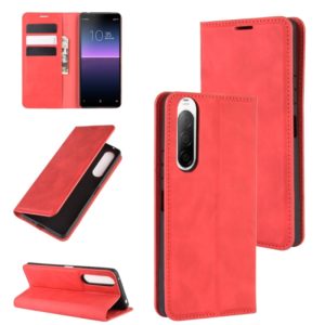 For Sony Xperia 10 II Retro-skin Business Magnetic Suction Leather Case with Holder & Card Slots & Wallet(Red) (OEM)