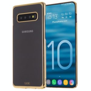 For Galaxy S10 GEBEI Shockproof Plating PC Protective Case(Gold) (GEBEI) (OEM)