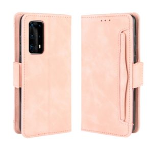 For Huawei P40 Pro+/P40 Pro Plus Wallet Style Skin Feel Calf Pattern Leather Case ，with Separate Card Slot(Pink) (OEM)