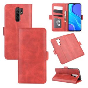 For Xiaomi Redmi 9 Dual-side Magnetic Buckle Horizontal Flip Leather Case with Holder & Card Slots & Wallet(Red) (OEM)