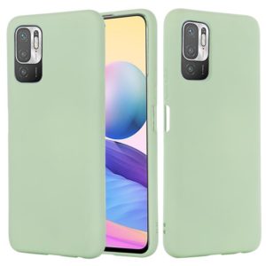 For Xiaomi Redmi Note 10 5G Pure Color Liquid Silicone Shockproof Full Coverage Case(Green) (OEM)