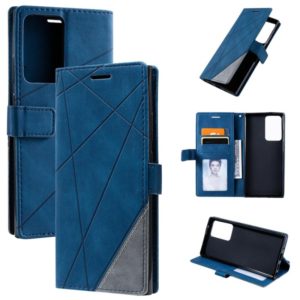 For Samsung Galaxy Note20 Ultra Skin Feel Splicing Horizontal Flip Leather Case with Holder & Card Slots & Wallet & Photo Frame(Blue) (OEM)