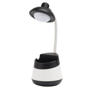 USB Charging LED Desk Light Eye Protection Lamp with Pen Holder and Phone Holder(CS276-4 Black) (OEM)