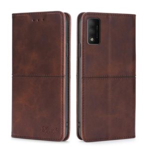 For TCL 30T T603DL Cow Texture Magnetic Horizontal Flip Leather Phone Case(Dark Brown) (OEM)