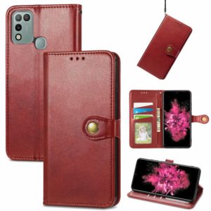 For Infinix Hot 10 Play Solid Color Leather Buckle Phone Case (Red) (OEM)