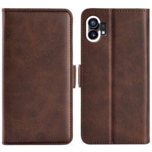 For Nothine Phone 1 Dual-side Magnetic Buckle Leather Phone Case(Brown) (OEM)