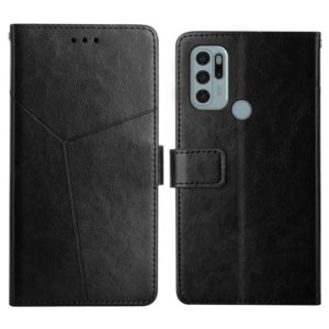 For Motorola Moto G60S Y Stitching Horizontal Flip Leather Phone Case with Holder & Card Slots & Wallet & Photo Frame(Black) (OEM)