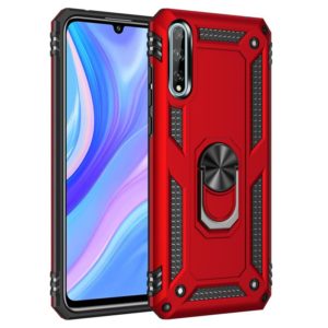 For Huawei Y8p Shockproof TPU + PC Protective Case with 360 Degree Rotating Holder(Red) (OEM)
