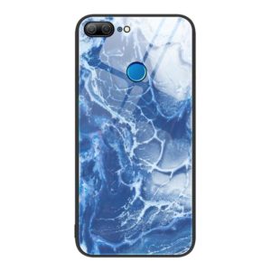 For Honor 9 Lite Marble Pattern Glass Protective Phone Case(Blue Ocean) (OEM)