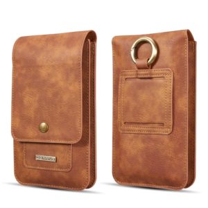 Universal Cowskin Leather Protective Case Waist Bag with Card Slots & Hook, For iPhone, Samsung, Sony, Huawei, Meizu, Lenovo, ASUS, Oneplus, Xiaomi, Cubot, Ulefone, DOOGEE & other Smartphones Below 5.2 inch(Brown) (DG.MING) (OEM)