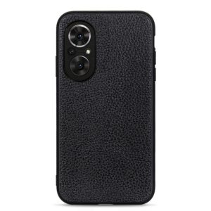 For Honor 50 SE Accurate Hole Litchi Texture Leather Shockproof Case(Black) (OEM)