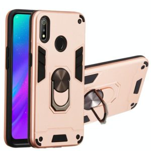 For OPPO Realme 3 2 in 1 Armour Series PC + TPU Protective Case with Ring Holder(Rose Gold) (OEM)